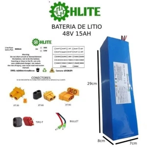 BATERÍA DE LITIO 48V 15AH 20AH 25AH PATINETE ELÉCTRICO SMARGYRO, ZWHEEL, ZRINO - Imagen 1 de 3