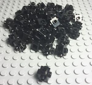 Lego 50 Pieces Black 1x1 Brick Modified With Studs On Four (4) Sides #4733