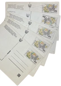Lot of 5 postcards Czech Republic all butterfly franking stamps ( 1 duplicate ) - Picture 1 of 11
