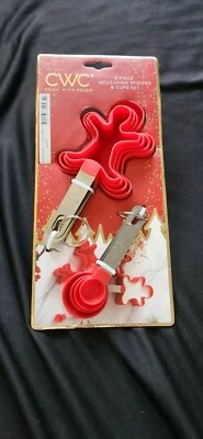 CWC Cook with Color 8 Piece Measuring Spoons and Cups Set Gingerbread Man NEW - Image 1 of 2