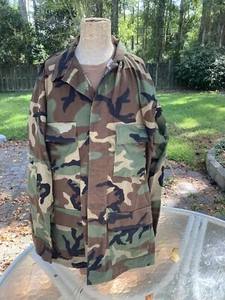 US M81 Woodland BDU Shirt, Army Military Camo Uniform Medium Long - Picture 1 of 10