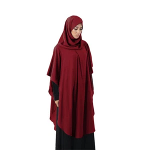 Muslim Women 1 Piece Overhead Prayer Khimar Large Hijab Kaftan Amira Head Scarf - Picture 1 of 21