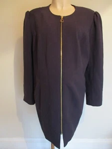 H&M MAMA MATERNITY SMART NAVY BLUE ZIP MAC JACKET COAT SIZE XL UK 20 - Picture 1 of 3
