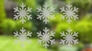 6X FIOCCO DI NEVE VETRO SMERIGLIATO INCISO PORTA NUMERO FINESTRA ADESIVI DECALCOMANIE NATALE - Foto 1 di 1