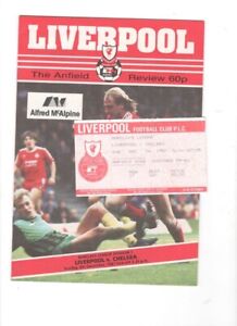 LIVERPOOL  v CHELSEA (DIVISION ONE) 1987/88  + MATCH TICKET