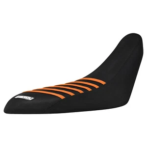2006-2024 Yamaha Raptor 700 R Seat Cover Enjoy MFG ALL BLACK w ORANGE RIBS #193 - Picture 1 of 5