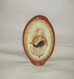 SINGLE SERVE TERRACOTA OVAL STUDIO POTTERY YING YANG EMPTY BARREL GREATEST SOUND - Picture 1 of 12