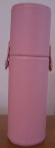 SePHoRa Makeup Brush Holder Pink Faux Leather Snap Close Very Good Condition - Picture 1 of 3
