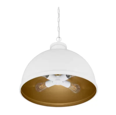 Hampton Bay Tallulah 4-Light White Dome Kitchen Pendant Hanging Light - Image 1 of 4