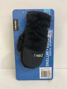 Head Jr Thermalfur Fleece Mittens XXS  Black Furry New With Tag - Picture 1 of 4