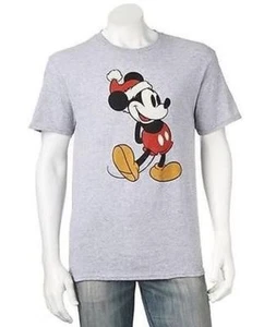 DISNEY Mickey Mouse HOLIDAY Tee SANTA HAT Christmas T SHIRT Ugly Sweater Party - Picture 1 of 1