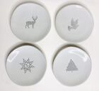 Set 4 HEARTH & HAND WITH MAGNOLIA Stoneware Christmas Appetizer Plates NEW
