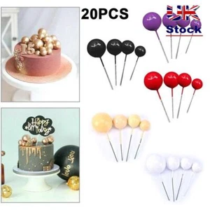 20PCS DIY Artificial Balls Mixed Glitter Balls Set New Cake Topper Party - Picture 1 of 21