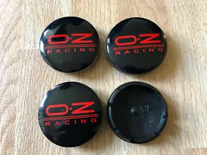 4 PCS OZ Wheel Centre Cap Alloy Hub Center Caps 56mm Black/Red - Picture 1 of 2