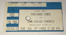 7/27/93 San Diego Padres Chicago Cubs MLB Used Ticket Stub Tony Gwynn x (5) Hits
