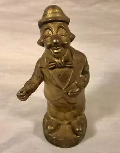 VINTAGE 6 1/2" TALL FIGURAL CLOWN COIN BANK LEONARD SILVERPLATED - Picture 1 of 3