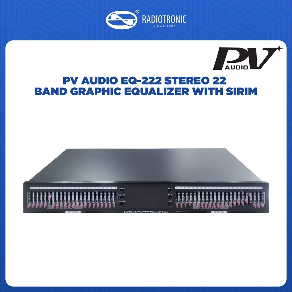 PV AUDIO EQ-222 STEREO 22 BAND GRAPHIC EQUALIZER WITH SIRIM - Image 1 of 1