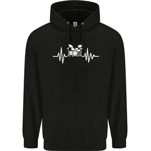 Drum Kit Pulse ECG Drum Drummer Drumming Childrens Kids Hoodie - Picture 1 of 29