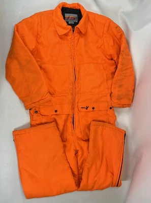 Winchester Conceal Insulated Hunting Snow Suit Coveralls Orange Mens Size L - Image 1 of 4