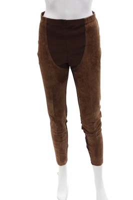 Женские замшевые брюки для верховой езды Bisou Bisou Paris с высокой талией леггинсы коричневые размер 4 - Изображение 1 из 4