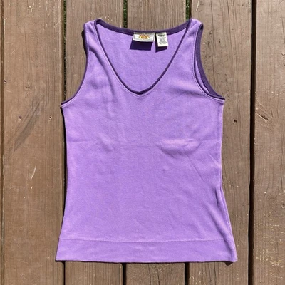 Y2k Purple Cotton Tank Top - Image 1 of 4
