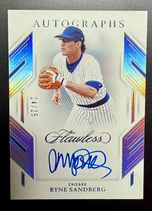 2023 Ryne Sandberg Panini Flawless On Card Autograph #24/25 HOF Chicago Cubs - Picture 1 of 2