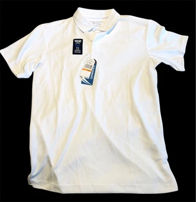  Polo elástico de rendimiento de manga corta de secado rápido uniforme para niños grandes Foto 1 de 4