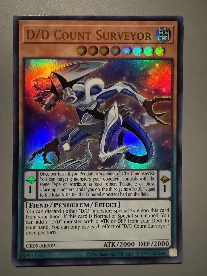 YUGIOH D/D COUNT SURVEYOR ASIA ENGLISH EDITION CR09-AE009 ULTRA RARE - Image 1 of 3