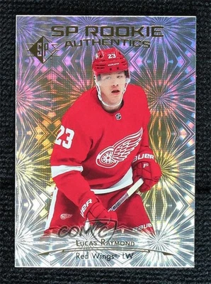 2021 SP Retail Authentics Gold Patterned Foilboard Lucas Raymond #132 Rookie RC - Image 1 of 2