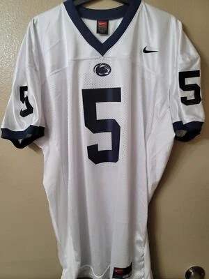 1717 Mens NCAA PENN STATE NITTANY LIONS PSU #5 AUTHENTIC Game JERSEY WHITE - Image 1 of 2