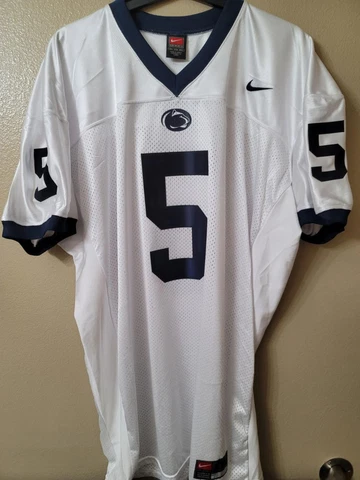 1717 Mens Nike NCAA PENN STATE NITTANY LIONS PSU #5 AUTHENTIC Game JERSEY WHITE Cover