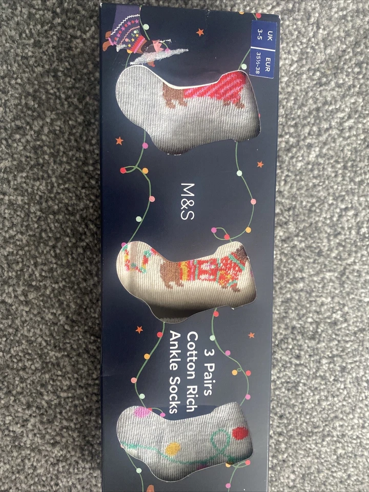 Marks and Spencer Christmas Dogs Cotton Rich Socks - Image 1 of 1