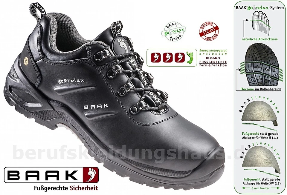 BAAK 7214 Harris S3 Sicherheitshalbschuhe Berufsschuhe Arbeitsschuhe 2 Weiten