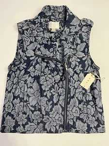 Chaleco Vintage Forever 21 Premium Denim Para Mujer Estampado Floral Talla L Nuevo Sin Etiquetas - Imagen 1 de 8