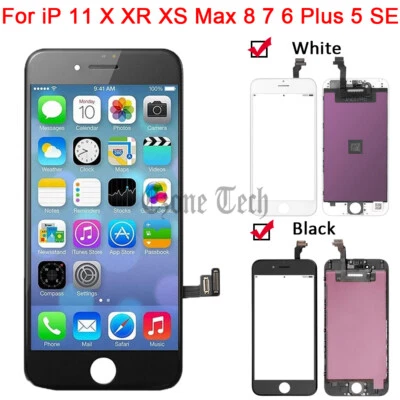 LCD Touch Screen Replacement for iPhone 11 X XR XS Max 6 7 8 Plus 5 5S 5C SE US - Image 1 of 4