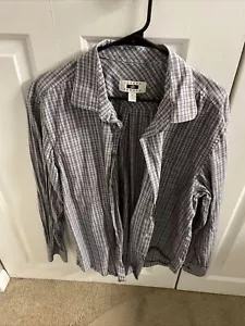 Joseph Abboud XL Grey Checked Men’s Dress Shirt 100% Cotton Worn - Picture 1 of 18