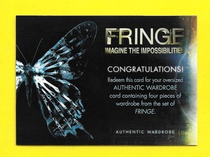 2012 Cryptozoic Fringe Seasons 1 & 2 Oversized Wardrobe Redemption "Expired"
