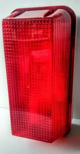 Red Bulkhead Security Wall Light Fitting + 60W Light Bulb Weather Proof IP 65 - Picture 1 of 8