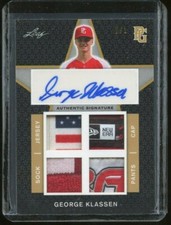 2019 Leaf Metal Perfect Game Autograph/QUAD GU JERSEY Card- GEORGE KLASSEN  #1/1