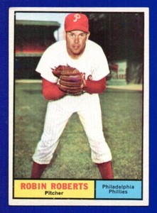 ROBIN ROBERTS phillies 1961 TOPPS #20 VG-EX+ NO CREASES