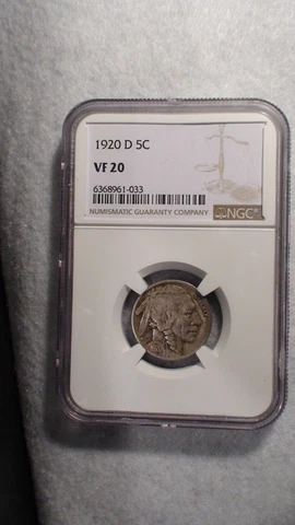 1920 D Buffalo Nickel NGC VF20 Circulated 5C Coin PRICED TO SELL! Cover