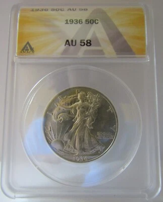 1936 年步行自由女神半美元,ANACS AU 58 — 第 1/4 张图片