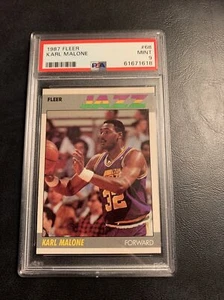 B25 #68 Karl Malone Utah Jazz 1987 fleer minutes PSA 9 - Picture 1 of 3