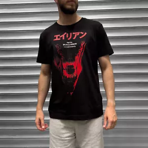 Alien Xenomorph Japanese Movie T Shirt Nostromo Sulaco Predator Yautja M41A Mens - Picture 1 of 6