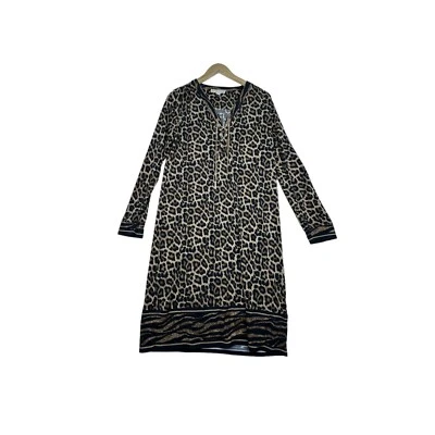 Vestido Michael Kors Slinky Animal Leopardo Anuncio Estampado Tigre Talla Mediana Marrón/Negro Foto 1 de 4