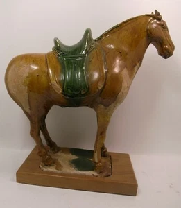 Antique Chinese Tang / T'ang Dynasty gazed horse 618-907 AD 13 inches h. - Picture 1 of 10