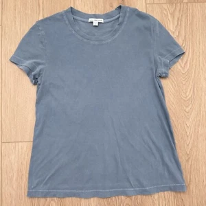 James Perse Gr. 0 Classic Slub Tee U-Ausschnitt Kurzarm blau T-Shirt Baumwolle - Bild 1 von 5