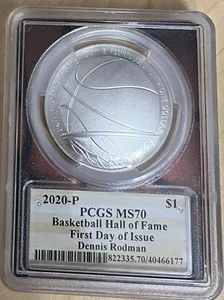 2020-P $1 Basketball Hall Of Fame - Dennis Rodman - Signed - PR70DCAM - Picture 1 of 2