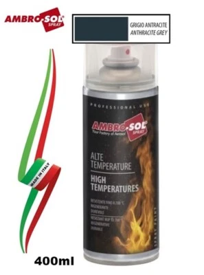 VERNICE SMALTO SPRAY AD ALTA TEMPERATURA "GRIGIO ANTRACITE" 400ml "AMBRO-SOL"