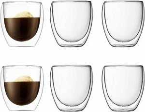 Taza de té de vidrio aislado de doble pared de 6 piezas 80/250/350 ml - Imagen 1 de 3